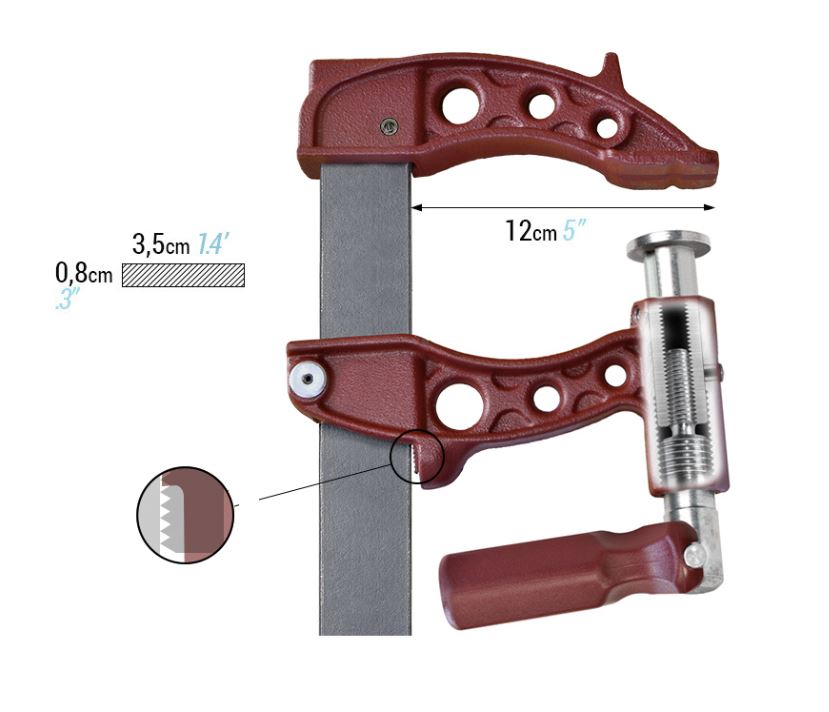 Spīles PIHER Maxipress F 50cm, žokļu dziļums 12cm